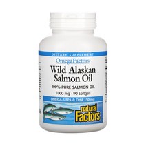 내추럴팩터스 와일드 알래스칸 살몬 연어 오일 오메가3 1000mg 90소프트젤, 1개, 기본