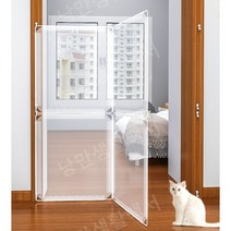 고양이방묘문 베란다 펫도어 강아지 고양이 안전문 문 방묘창, 아기고양이용 70x45CM