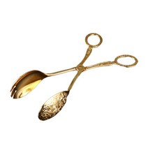 뷔페 스테인리스 스틸 뷔페 파티 케이터링 서빙 서빙 샐러드 케이크 빵, 골든, 23cm, 스테인리스 강, 1개