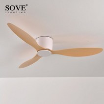 sove 천장 팬 흰색 낮은 바닥 초박형 17cm dc 천장 팬 원격 제어 조명이없는 간단한 천장 팬 220v, a2 화이트 라이트 우드, 44인치