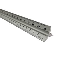 측량장비 30cm 알루미늄 금속 삼각형 스케일 건축가 엔지니어 기술 눈금자 그리기 도구 눈금자 교육 장비, [01] Scale