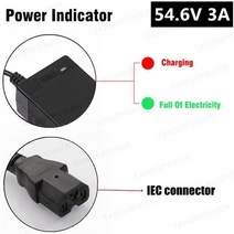 전동킥보드충전기 tangspower 54.6v 3a 리튬 배터리 충전기 54.6v3a 전기 자전거 충전기 13s 48v 리튬 이온 배터리 팩 충전기 호환, 3p 플러그, 우리를