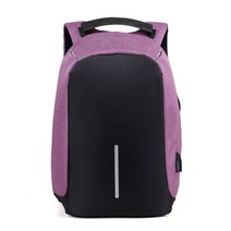 오토바이배낭 백팩 가방 도난 방지 남성 노트북 배낭 여행 가방 대용량 비즈니스 USB 충전 대학생 학교, 자주색