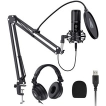 MAONO AUPM421 USB 마이크 AUMH601 스튜디오 모니터 헤드폰 번들 플러그 앤 플레이 팟캐스트 유튜브 음악...