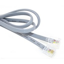 NEORTX RJ11 to 케이블 1.5m 5피트 전화 코드 라인 연장 와이어 수 - 6P4C 유선 팩스 기계용 모듈러 플러그 그레이, Grey
