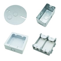 평카바 매립 철 아울렛 박스 PVC 노출 박스 석고보드 보조대, 24-1.주물 콘센트박스1개용 앞2방 16mm