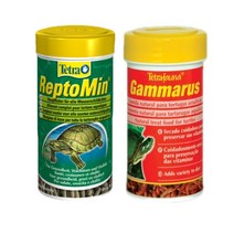 테트라 거북이 사료 렙토민 1000ml + 감마루스 250ml 세트, 1세트