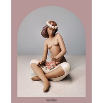 [앤틱/M] Very Very Rare 야드로 나오 gres 장미꽃을 다듬는 여인, 예. 확인하였습니다.