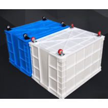 포장이사박스 이삿짐 플라스틱 중형 대형 pp박스 60L 80L 100L 120L 140L, 상자+뚜껑+블랙 폴리우레탄 휠, 575-350 솔리드 박스 635x426x365