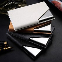 BC001 스틸 엣지 자석 가죽 명함 케이스 카드 케이스 - 남성 여성 명함지갑 명합집, 베이비핑크