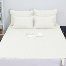 아이닉스 순면 누빔 온수매트커버 전기매트커버 전기장판커버(호스커버미포함), 아이보리