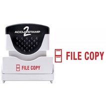 ACCU-STAMP2 셔터 포함 메시지 스탬프 1가지 색상 파일 복사 4.4cm x 1.3cm (1-5/8 x 1/2인치) 임프레션 사전 잉크 레드 잉크 (035615)