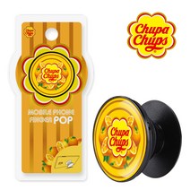 츄파춥스 캐릭터 핑거팝 스마트폰 거치대, ORANGE, 1개