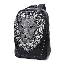 도오빠 남여공용 백팩 사자 남자 여자 가죽 가방 유니크 독특한 패션 스타일 노트북 배낭