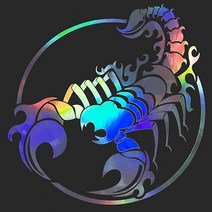 스콜피온 스티커 자동차 오프로드 캠핑 데칼 전갈, 디자인2, 소형, 검정색