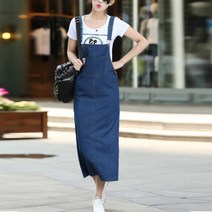 데님 치마 롱스커트 나들이 여행 패션 데이트 코디 스커트롱 청치 마청 멜빵 [유진집] #981EA