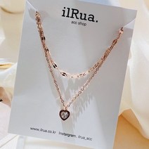 [써지컬스틸] 두줄 여리 미니 하트 목걸이