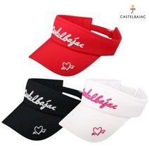 까스텔바작 여자 UV차단 경량 자수 레터링 썬바이저 모자, CW 화이트