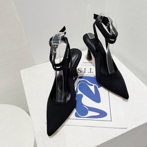2022 새로운 하이힐 버클 Baotou 샌들 통근 다목적 작업 지적 후면 빈 여성 신발반 슬리퍼