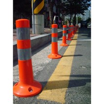 [튼튼한 국산] 차선 도로 주차 미니규제봉 [높이450mm] [With보도블럭] 도로경계 차선경계 주차장 도로변 주차규제 도로규제 실선, 1개