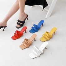 잇슈 더블 브레이드스트랩 뮬 하이힐샌들(7.0cm) 5351