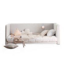 빠른배송 [레이디가구] 레브 기능성 패브릭 데이베드 아기침대 SS Q 매트리스 안전가드 방문설치, 크림베이지