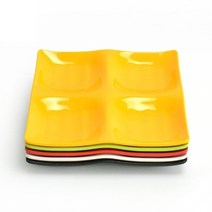 멜라민 칼라 웰빙정사절접시 반찬 그릇 찬기 업소용, 멜라민(KJ)-웰빙정사절접시 중 / KJ3006, 빨강색