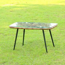 코드 실내 야외 라탄 소파테이블 (커피/블랙), 커피