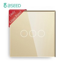 BSEED EU 표준 86mm 진주 크리스탈 유리 단일 패널 화이트 블랙 골든 전용, 01 금