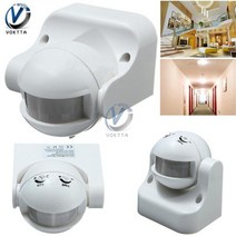 AC 220V-240V 180 학위 야외 IP44 PIR 적외선 센서 감지기 운동 스위치 최대 12m 50Hz 3-2000LUX, 02 WHITE