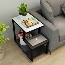 커먼테이블 북유럽 창가 코너 사이드 홈카페 티 테이블, 06. 화이트 글라스 칠판재 65x35x55