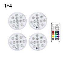 USB 충전식 잠수정 수영장 조명 RGB Led 야간 흡입 컵 RF 제어 야외 정원 수중 램프, 1 controller 4 light