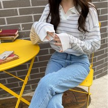 코지 여자 미니멀 단정한 20대 30대 시밀러룩 단가라 카라 니트