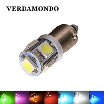 자동차전조등 t4w ba9s 5 smd 5050 car led interior lamp side marker backup tail 독서 전구 도어 번호판 라이트 그린 레드 호환, 노란색