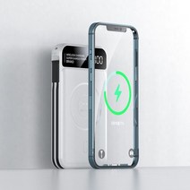 애플워치보조배터리 10000mah 자기 전원 은행 무선 충전기 apple ​iphone, 하얀