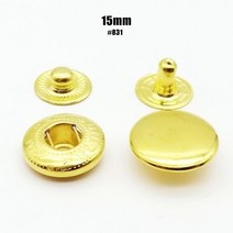 불박기 가죽 공예 불박 도장 기계 제작 인쇄 25 세트 10 12.5 15mm #633 655 831 201 금속 재봉 프레스 패스너 스냅 버튼 포퍼 가방 의류 재킷 코트 수리 도, golden 15mm 831