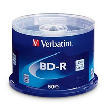 Verbatim BD-R 25GB 16X 블루레이 레코더블 미디어 디스크 50팩 스핀들 (98397)