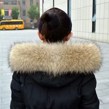 숏머플러 밍크 퍼 미니 겨울 목도리 여성 스트라이프 다운 재킷 면 코트 모피 액세서리