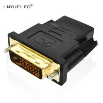 DVI to HDMI 케이블 dvi 24+1 to hdmi 어댑터 케이블 24k gold plated plug male to female hdtv to dvi 케이블 변환기, 검은색, 1개