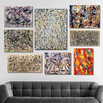 셀러허브 잭슨폴록 명화 인테리어액자 No1 12 캔버스 20호 73x53cm, 2번/캔버스액자(옆면검정)