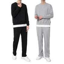 코디제이남여공용트레이닝세트 레이어드와이드세트 츄리닝세트 레이어드맨투맨 와이드바지 츄리닝세트 데일리룩 S~5XL