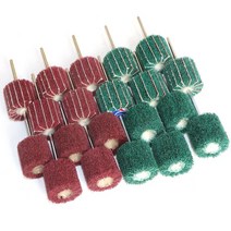 그라인더날5인치 4인치 3인치 20pc 1inch 2025mm 수세미 연마 휠 연삭 샌딩 헤드 3mm 섕크 회전식 도구 용 부직포 버핑 연마 휠호환 호환, 믹스 그릿, 25mm