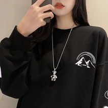 야구선수목걸이 야구목걸이 온라인 연예인 새로운 부드러운 사지 이동식 곰 티타늄 스틸 목걸이 남성 디스, 02 70cm