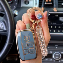 자동차 원격 키 케이스 커버 레인지 로버 스포츠 Evoque Freelander2 재규어 XF XJ Xe Xjl C-x16 Xkr, 06 A Round buckle Gray