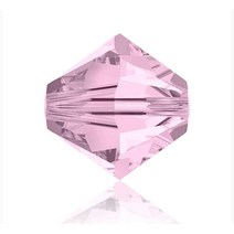 50피스 Adabele 오스트리아 8mm 패싯 바이콘 크리스탈 비즈 라이트 파파라샤 핑크 스와로브스키 크리스탈 Preciosa 5301/5328 SSB830과 호환, Rosaline