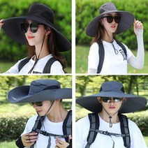 3배 이상 창 넓은 대형 그늘막 벙거지 모자 햇볕 자외선 차단 챙 큰 선바이저 햇빛 가림 메쉬 생활 방수 야외 활동 가리개 대두 봄 여름 가을 여성 남성 벙거지 빅 사이즈 중년, 그늘막벙거지 차콜