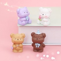 [비누나무]실리콘몰드 쪼고미 곰돌이 4종 석고방향제몰드 캔들만들기 비누만들기천연비누만들기재료, 1.생일 곰돌이