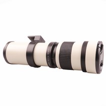 420-800mm F8.3 SLR 수동 카메라 롱 줌 초망원렌즈 탐조 새사진 풍경 캐논 니콘 후지 펜탁스 마운트, 니콘 F + 화이트