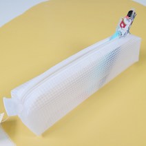 무지 화이트 EVA 필통 봉제 대학생 심플한 지퍼 모던 제작 천 투명, 단품