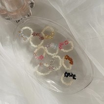 러블리 밀크 플라워 비즈반지 꽃반지 10color
